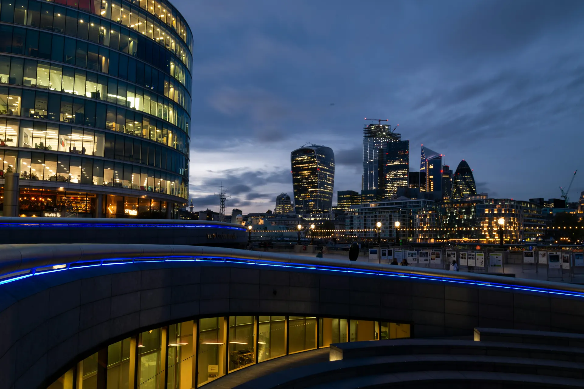 Evening skyline and luxury city break in London