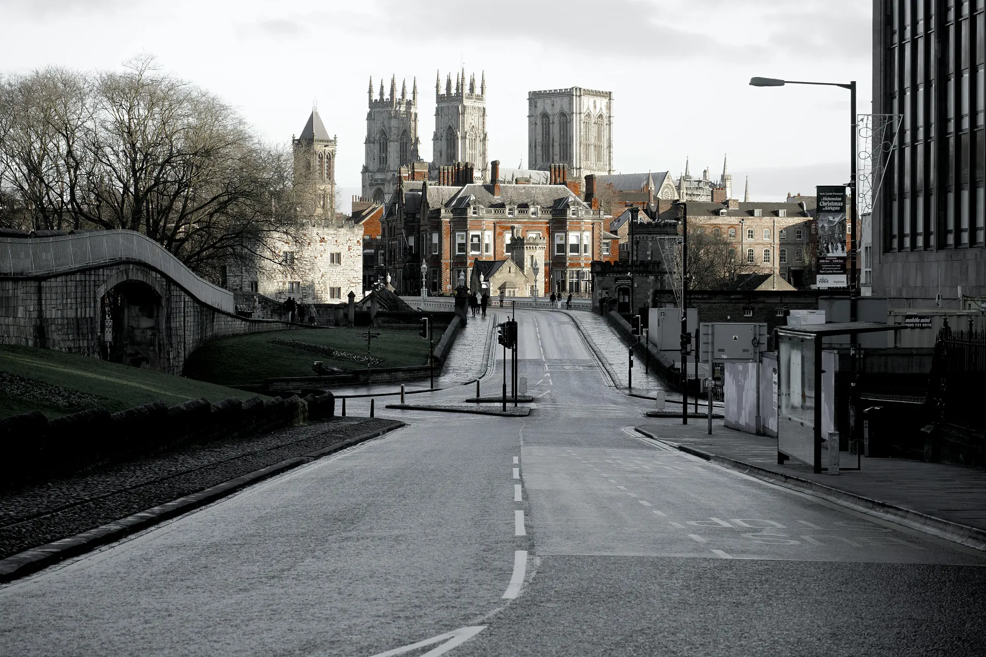 Historic English streets and heritage architecture in York